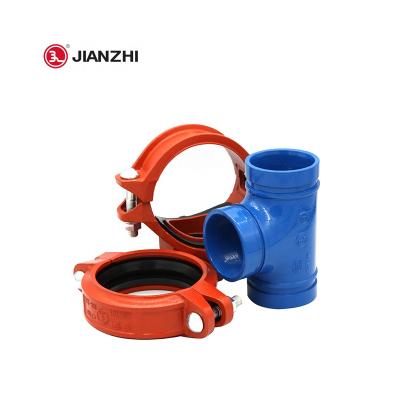 China High durability JIANZHI flexible regid fittings fire protection fluted cast iron coupling fitting pipe for sale