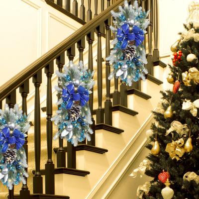 China Recyclable Stair Decoration Door Hanging Rattan Wreath Cabinet Christmas Tree Wreath Rattan Wedding Party Decor for sale