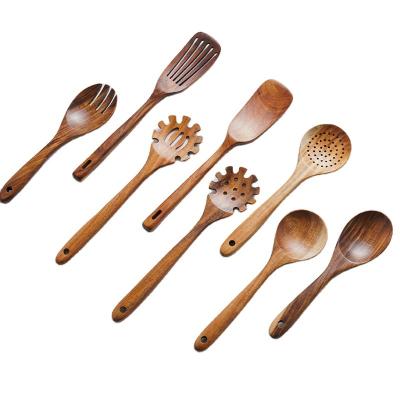 China Viable Hot Sale Japanese Style Kitchen Wooden Tools 8 Pieces Hotel Restaurant Home Gift Set for sale