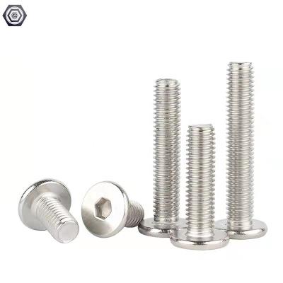 China Pan 304 Stainless Steel Hexagon Socket Head Thin Head Screw Large Flat Head Bolt for sale