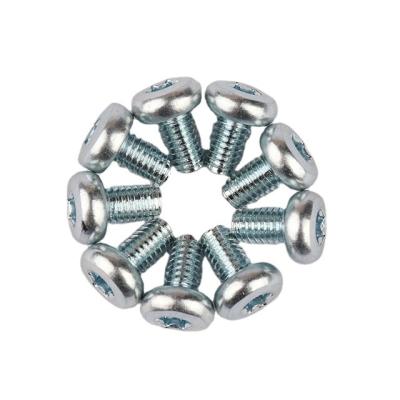 China Pan Porcelain Manufacturing Steel Screw Anti Theft Torx Screws Round Head Triangle Tail Flat Machine Screw For Toys for sale