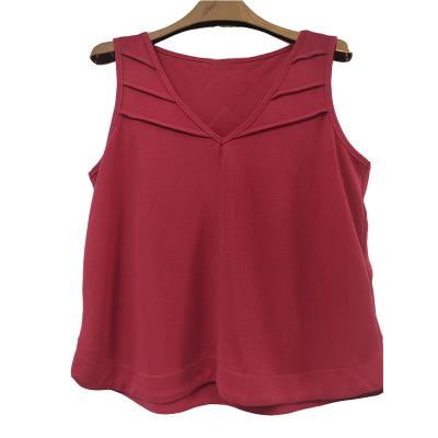 China Custom Made V-Neckline Burgundy Sleeveless Breathable Ladies Vest for sale