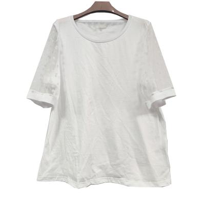 China Chinese Manufacturers Flock Printing T-shirt QUICK DRY Cotton With Lace Short Sleeves for sale