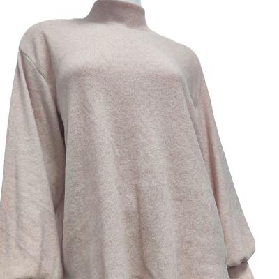 China China Turtle Neck Anti-Shrink Lantern Sleeve Top Blue/Pink With 82%Poliester 14%Viscose 4%Elastano For Winter for sale