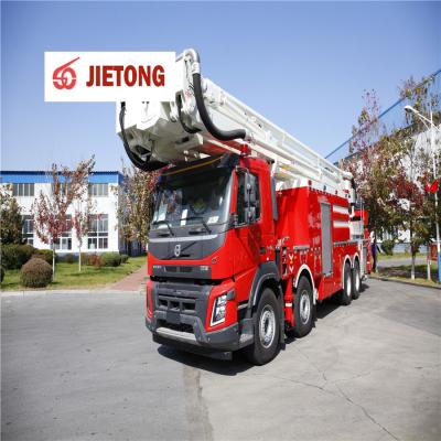 China JIETONG brand 60m-43m famous working height double firefighting aerial boom articulated water and foam tower boom fire truck 12900 (L) X 2500 (W) X 3900 (H) for sale