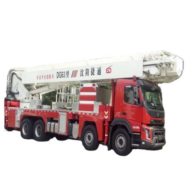 China Shenyang High Altitude 63m Working Height Boom Platform Aerial Hydraulic Articulated Fire Fighting Fire Truck For Sale 13300(L) X 2500(W) X 3950(H) for sale