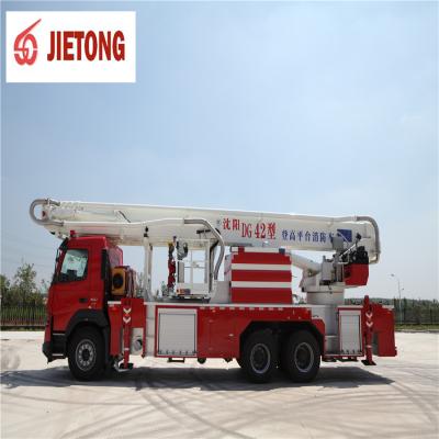 China JIETONG famous brand DG42 boom platform aerial hydraulic more telescopic firefighting articulated fire truck for sale 11600(L) X 2500(W) X 3850(H) for sale