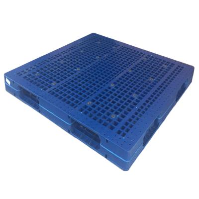 China 1500x1250x150 mm Cheap high quality four way entry steel reinforced hdpe standard size stackable double faced plastic pallet for sale