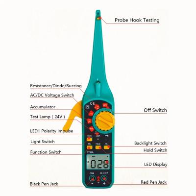 China Global Version 12V 24V AC DC Car Circuit Detecting Instrument DT86A Auto Multimeter for sale