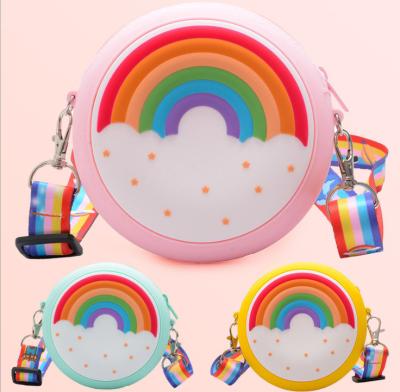 China Cute Rainbow All-match Cartoon Fashion Children's Round Donut Kids Pinch Lovely Cross - Waterproof Body Bags for sale