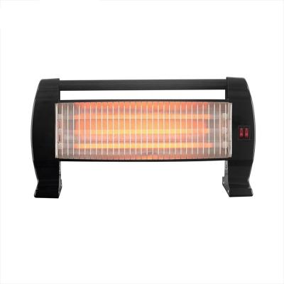 China Small Size Portable Hotel 1200w Quartz Heater Black Color With Handle for sale