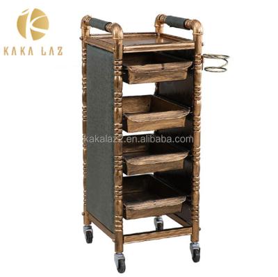 China Modern Manicure Pedicure Trolley Salon Furniture Nail Salon Hair Trolley With Lock for sale