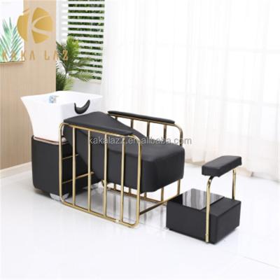 China Modern Used Shampoo Chair Shampoo Bowl And Chair Hairdressing Beauty Shampoo Unit for sale