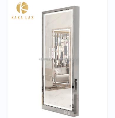 China Modern Wall Cladding Standing Floor Metal Framed Long Full Body Custom Big Tall Gold for sale