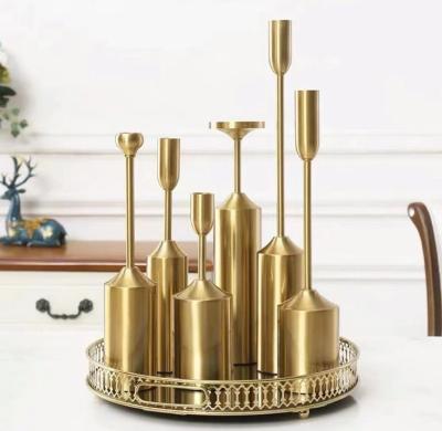 China European classic model room decoration candlestick decoration satin candle table decoration new for sale