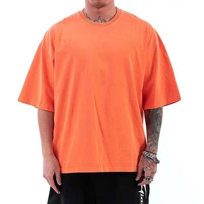 China Men's Fashion Streetwear Casual Hip Hop T-shirt Cotton Short Sleeve Breathable Oversize Heavy Seamless Tee T-shirt for sale