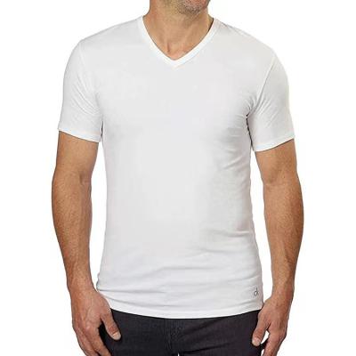 China OEM/ODM Mens Breathable Cotton Stretch V-Neck, Classic Fit T-Shirt for sale