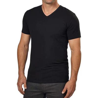 China OEM/ODM Mens Breathable Cotton Stretch V-Neck, Classic Fit T-Shirt for sale