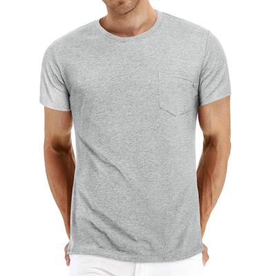 China Solid Sleeve Crew Neck T-shirt Cotton Workout Pocket Tee Men's Shirts Anti-Wrinkle OEM/ODM Workwear Shorts Casual Fashion for sale