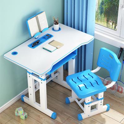 China Modern Height Adjustable Storage Desk Kids Large Study Desk Kids Study Table With Storage Drawer LED Lamp for sale