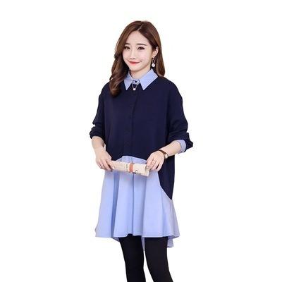 China Loose Plus Size Antibacterial Fall Maternity Medium Professional Maternity Fashion Loose Long Sleeve Shirt Hoodie Dress for sale