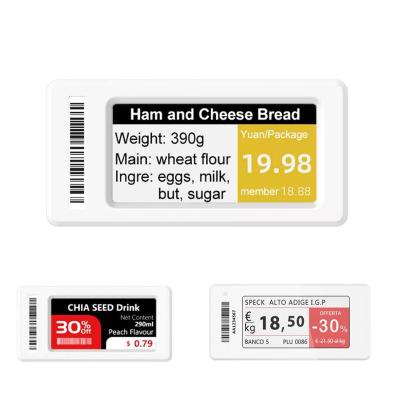 China SDK Slim Electronic Shelf Label 2.13 Inch 4 Color Display Digital Shelf Label EEL System OEM Supermarket E-Price Label for sale