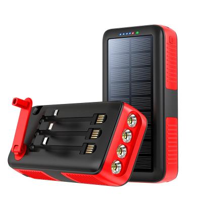 China 5v 2A Solar Portable Handheld Charger LED Torch Light Solar Power Rotary Charging Solar Power Bank For Laptop Computer for sale