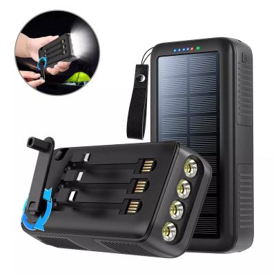 China Mobile Solar Power Bank OEM Logo Solar Panel Solar Power Bank Wireless Hand Winding Foldable Charger for sale