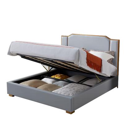 China Wholesale Modern Luxury Bedroom Furniture Storage Hote Stainless Lift Bed Furniture With Storage for sale