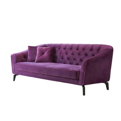 China 2 seater Reclining Fabric Velvet Sectional Fabric Tufted Chesterfield Sofa For Home for sale