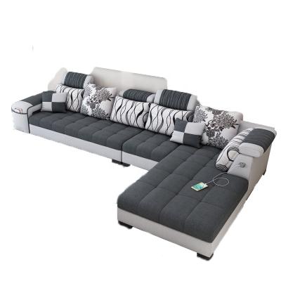 China Xin Yu Factory Living Room Furniture Set Modern Fabric Corner Extended Sectional Sofa for sale