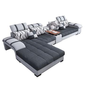 China Hot Sale Storage Living Room Furniture Designs Latest Fabric Corner Sofa for sale