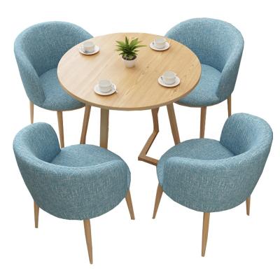 China (Other) Low Price 4 Seaters Coffee Adjustable Solid Wood Round Dining Table And Chairs For Dining Room for sale