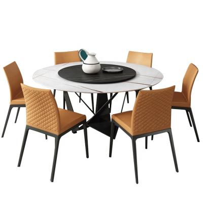 China Adjustable Cheap Marble Round Chinese Style Revolving Dining Table (The Other) With 6 Chairs for sale