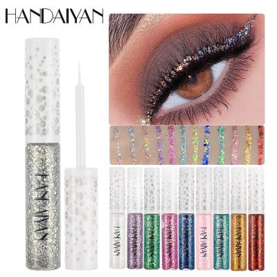 China ALOBON Waterproof ODM/OEM Shinning Glitter 12 Colors Shimmer Gold Black Eye Silver Blue Liner Bright Flashing Liquid Eyeliner for sale