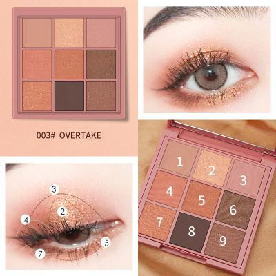 China Alobon Paleta De Sombra Matte Eyeshadow Palette Set Makeup Waterproof Cosmetic Eyeshadow 9 Color Eyeshadow for sale