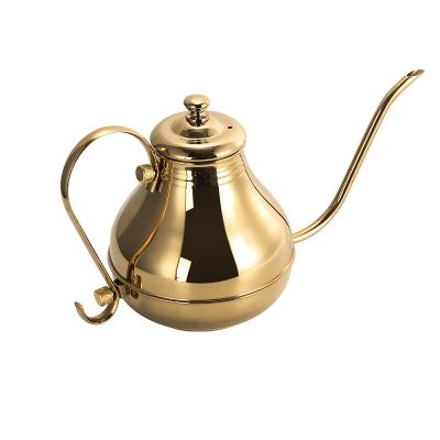 China Stainless Steel Royal Teppanyaki Long Yard Coffee Pot Teapot Palace Pot Stocked Mouth Pot for sale