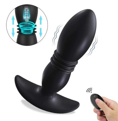 China One-touch 7-Frequency shine stretching vibration Prostate Massager anal vibrator wireless electric anal plug for sale