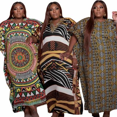 China 2021 Autumn Women's African Clothes America Print Plus Size African Women's Print Shorts Sleeved Loose Long Dress Dashiki Shirt for sale