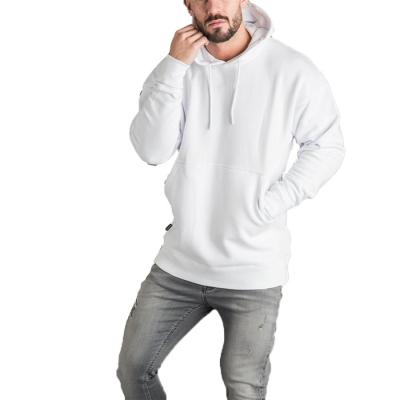 China Wholesale Simple Anti-shrink Cotton 100% Organic Men's Logo Sweatshirt White Shear Oversized Custom Mens Hoodies With Pocket for sale