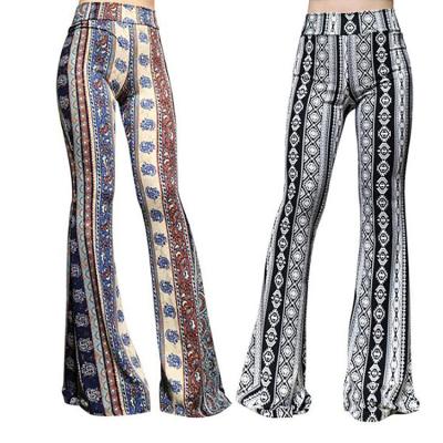 China Individuality Anti-Static Printing Fashion Casual Yogo Wide Leg Pants Spring Autumn Mid-Waist Women Yoga Sport Flared Pants for sale