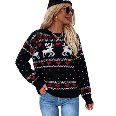 China 2022 Deer Christmas Anti-wrinkle European and American Amazon Foreign Trade Cross-border Sweater For Women for sale