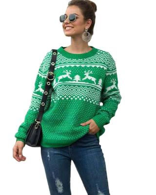 China 2022 Fawn Women Funny Ugly Ladies Patterned Christmas Sweater Anti-wrinkle 2022 Long Round Sleeve Merry Sweater for sale