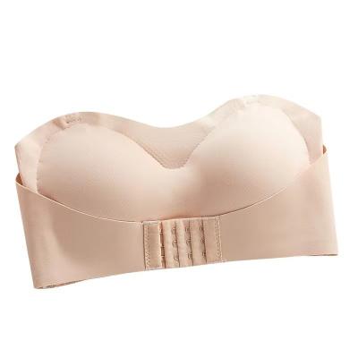 China 2022 Women's Viable Lingerie Front Buckle Lift Bra Strapless, Invisible Anti-skid Wireless Lift Up Bandeau Bra for sale