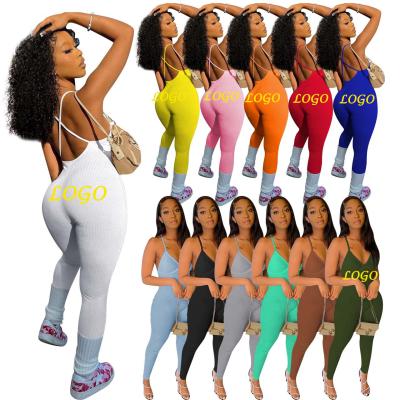 China Lady 2022 Sexy KaiChen Yoga Outfits Women Bodycon Summer One Piece QUICK DRY Casual Sleeveless Camisole Bra Playsuits Cotton Quick Dry for sale