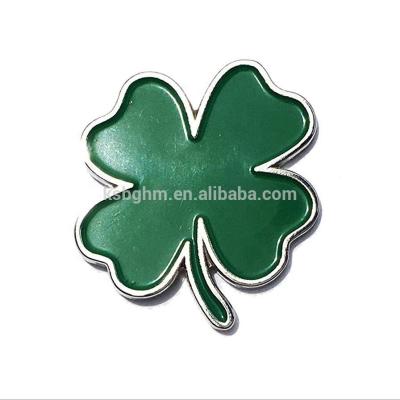 China Europe Customized 1 Inch Metal Four Leaf Clover Enamel Lapel Pin for sale