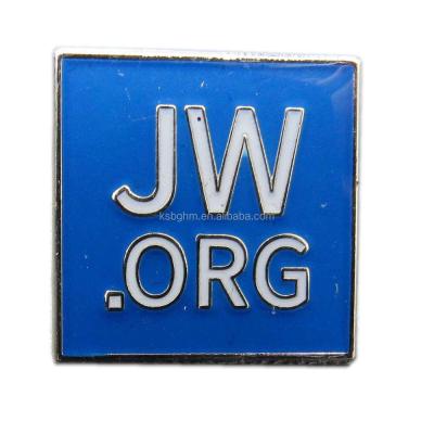 China Custom Wholesale Europe One Inch Soft Iron Enamel Lapel Pin, JW.ORG Metal Pin Badge for sale