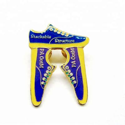 China Europe Customized Soft Enamel With Epoxy Shoes Shape Lapel Pin Badge for sale