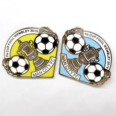 China Custom Metal Europe Hard Enamel Sports Pin Badge For European Football for sale