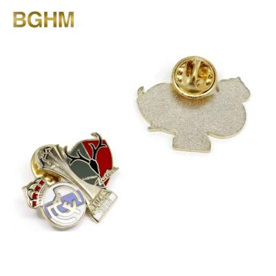 China Europe Kunshan factory custom metal gold hard enamel football club pin badge for sale